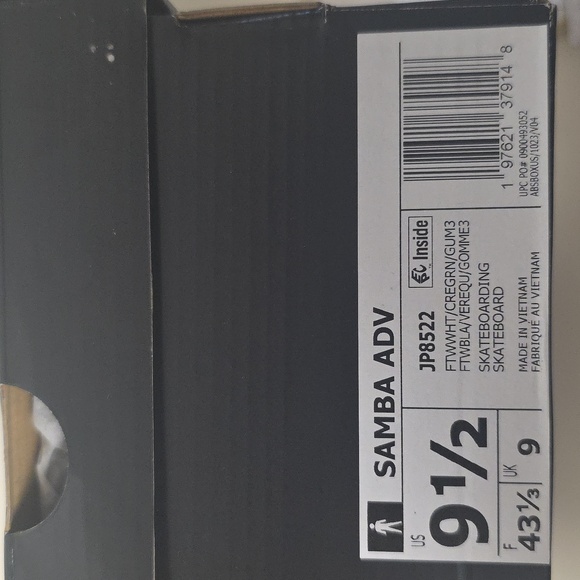 Adidas Samba ADV White/Green/Gum Sneakers Size Men's 9.5/Women's 10.5 JP8522 New - Picture 9 of 9